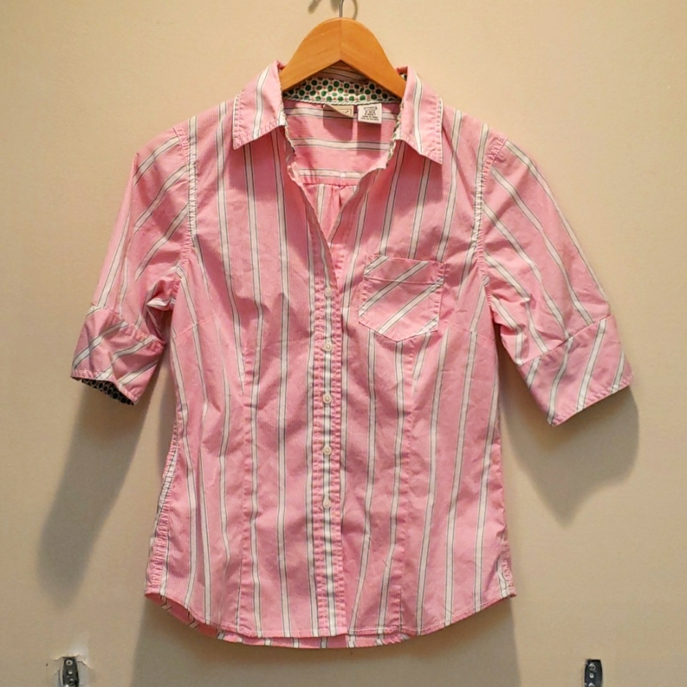 L.L. Bean, size 6, striped button up